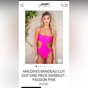 COPY - JMP The Label Maldives Bandeau Cut Out One Piece Swimsuit - Passion Pink